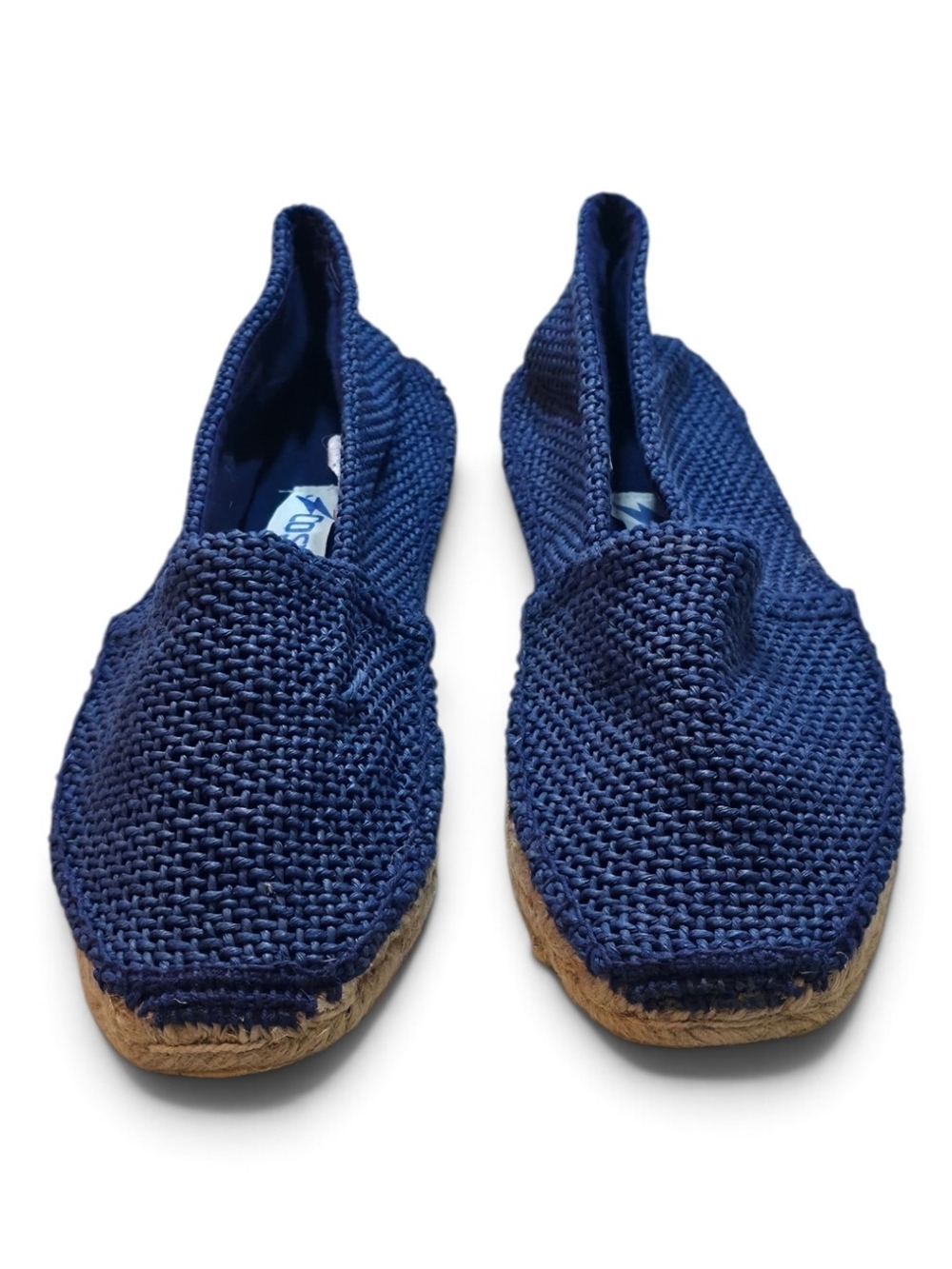 Kids Navy Blue Slip-On Knit Espadrilles